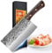 Couteau de Boucher - Couteau à Viande Professionnel Lame Épaissie, Couteau de Cuisine丨 Hache de Boucher en Acier Inox Allemand de Haute Qualité, Manche en Bois Classique, Pour le Restaurant et Maison