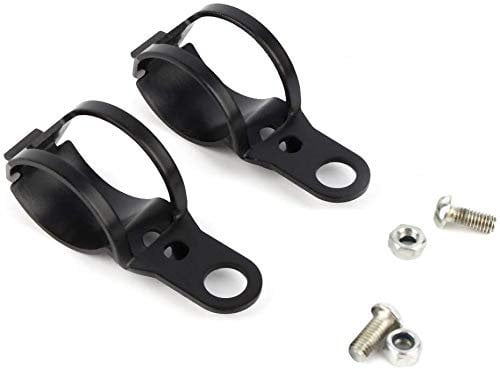 ANCLLO Motorcycle Turn Signal Mount Bracket Clamp, Black Motorbike Light Indicator Fork Bracket Clamp Holder, 30-43mm
