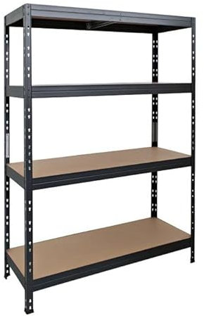 Master Regale Rivet Schwerlastregal mit lackierbaren HDF-Platten, 180x120x45cm (HxBxT), 4 Böden mit je 250kg Tragkraft, anthrazitgrau, praktisches Stecksystem, umweltfreundlich und recycelbar