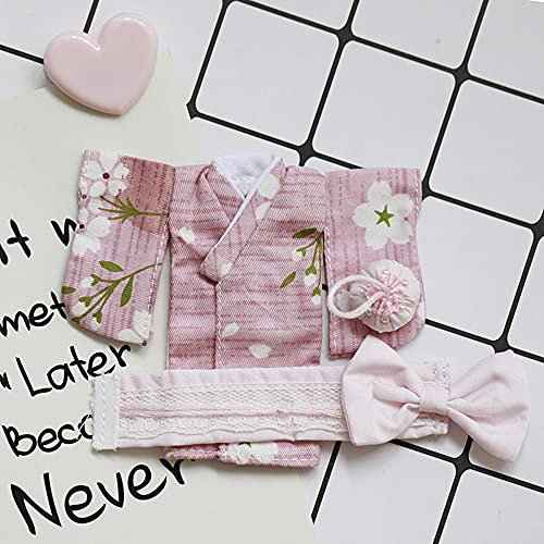 Neuer Kimono Anzug BJD Puppenkleidung ob11, body9, GSC, Molly, 1/12 BJD Puppenzubehör OB Kleidung (Pink)