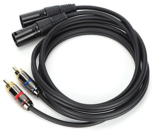 XLR-Splitterkabel, Mikrofonkabel Dual-XLR-Stecker auf Dual-Cinch-Kabeladapter für HiFi-Stereo-Audiosystem Heimkino-System(3 Meter JD6053-1)