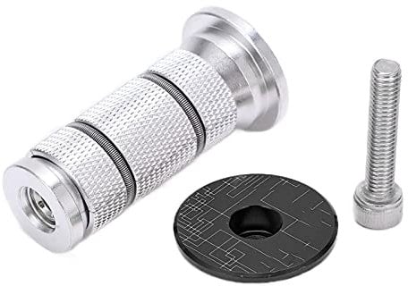 Compression Plug, Aluminum Alloy Body+Carbon Steel Lock Compression Plug with Headset Cover and Screws(Black) Bicycles and spare parts