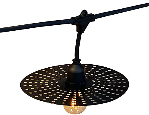 Lumisky Lichterkette Außen mit Metall-Lochschirm 10er Vintage Filament E27 Fassung LED warmweiß PLANET LIGHT 6m
