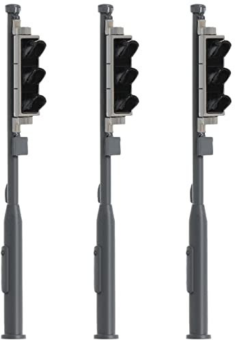 F Fityle 3PCS Modello Ferrovia Treno Segnali 3-Luci di 3V Semaforo -Giallo- per Il Layout del Treno Accessorio - Scala da 1 a 87 Ho