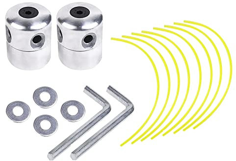 Gotetiso 2 Pièces Tete Debroussailleuse Universelle Aluminium Fils Tête Nylon Cut Fil Tête de Coupe en Aluminium Coupe Bordure Tête de Coupe Herbe Kit pour Débroussailleuse Tondeuse à Gazon