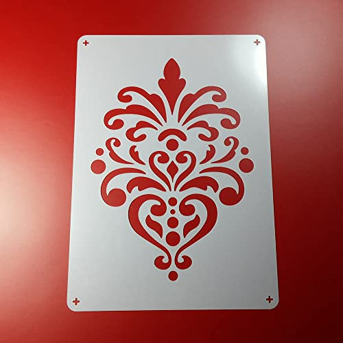 Schablone Damask Ornament Barock Akanthus Muster - BD35