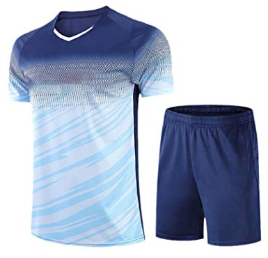 Herren Badminton Wear Kurzarm Shirt Schnelltrocknend Atmungsaktiv Shorts Wettkampf Trainingsanzug Sportswear, Nr. 1, M