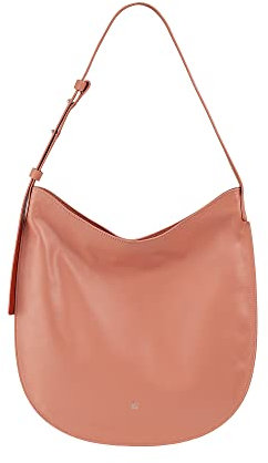 DUDU Damen Umhängetasche aus weichem Leder, Hobo Bag mit Reißverschluss, große verstellbare farbige Umhängetasche Flamingo rosa