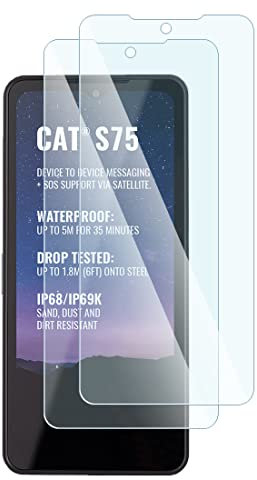KARYLAX - Displayschutzfolie aus gehärtetem Glas, Härtegrad 9H, kratzfest, Displayschutzfolie für Smartphone Caterpillar Cat S75 (2 Stück)