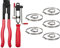 Kellegour 2Pince Colliers Bandes à Sertir,10Cardan Collier De Serrage En Acier,Outil D'Installation de Bande de Pince,Pince pour Collier de Serrage,pour Accessoires Automobiles,Ensemble de 12 Pièces