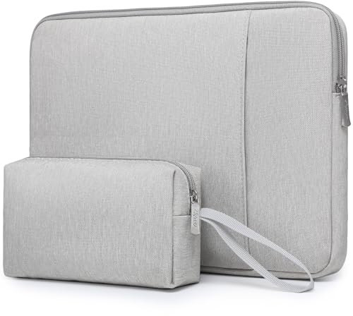 HYZUO 13,3-14 Zoll Laptop Tasche Set für MacBook Pro 14 M4/M3/M2/M1, MacBook Air/Pro 13,3, 13,5/13,8 Surface Book/Laptop, 13,3 HP Dell Lenovo Asus Acer, Hellgrau