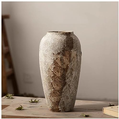 Lllunimon Vintage Wabi-Sabi Stil Keramik Vase, rustikale Boden hohe Vase für Bauernhaus Dekor, Wohnzimmer Eintrag Tisch Mittelstück, Küche, Hochzeitsgeschenk,C