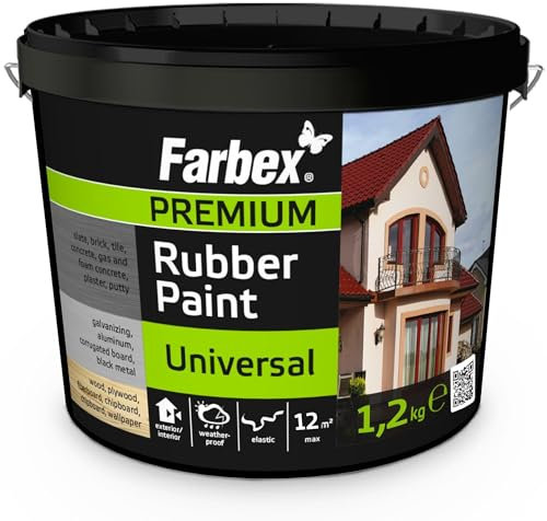 FARBEX Universale Gris Rapide 1,2kg - Peinture caoutchouc étanche - Gris