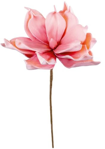 matches21 Bellissima magnolia artificiale in gommapiuma, fiore d'arte in rosa, decorazione per piante da matrimonio, come vero, Ø 12 x 65 cm