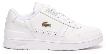 Lacoste Herren Low-Top Sneaker T-Clip 0120 2 SMA, Männer Halbschuhe,schnürschuhe,schnürer,Business,Freizeit,WHT/GLD (216),39 EU / 5.5 UK