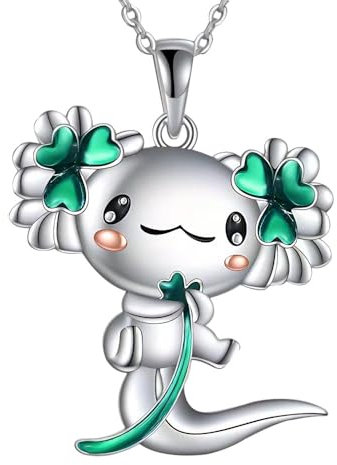 DkakoJew Nette Axolotl Halskette für Mädchen Jungen Kristall Anhänger Halsketten Geschenke Schmuck Geschenke für Mädchen Tochter Jungen Sohn Enkelin Nichte Geburtstag Weihnachten Graduation Geschenk.