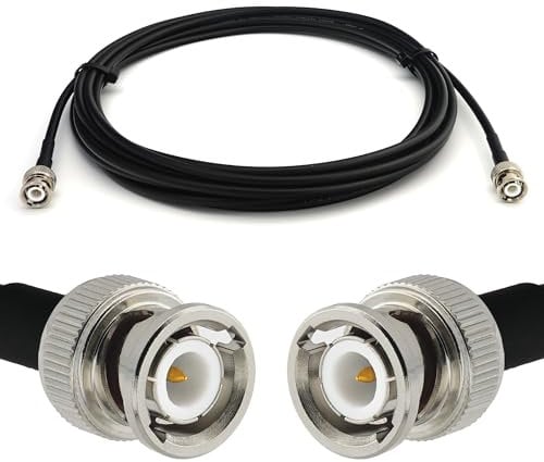 RANGEFUL 15m BNC Stecker auf BNC Stecker RG58 Koaxialkabel — BNC Verlängerungskabel 15 Meter Jumper Kabel (50 Ohm) — Schwarz Antennenkabel für HAM Radio CB Funk WIFI Antenne