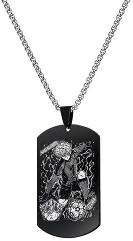 westtrend Anime Blue Lock Kunigami Rensuke Necklace Bachira Meguru Chain Pendant Necklace Dog Tags Pattern Jewelry for Man Woman Gifts