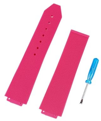 LUGEMA Watch-Accessoires Herrengummis, kompatibel mit Hublot. Silikon wasserdichtes Riemen 15mm x 21mm Frauen Sportgurt Faltschnalle 18mm (Color : Rose red, Size : Rose gold buckle)