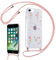 Foonary Coque pour Apple iPhone 8/7/SE 2020/SE 2022 4,7 avec Cordon de Collier, Aesthetic de Fleur Séchée Étui Housse Réglable Lanyard Corde Chaîne, Silicone Antichoc Bumper Case pour iPhone 8 Rose