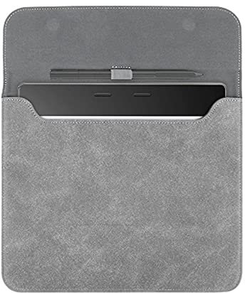 Youngme Housse en daim pour liseuse Kobo Elipsa 2E 10,3 (version 2023), étui de protection portable hydrofuge avec passant pour stylo et fermeture magnétique (gris)