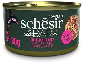 Schesir After Dark, Hühnerfilets mit Rindfleisch in Brühe, komplettes Nassfutter für Katzen (12 Pula x 80 g)