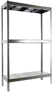 PROREGAL Schwerlastregal Metal Beast Three | HxBxT 150x150x75cm | 3 Ebenen | Fachlast 600kg | Verzinkt | Weitspannregal Werkstattregal Lagerregal