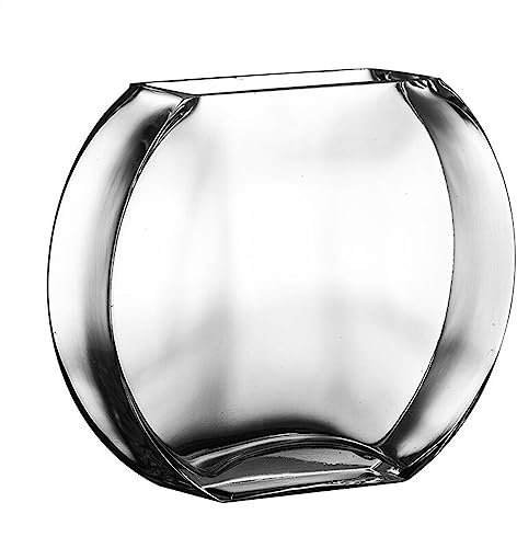 GLigeT Bocal à Poissons Aquarium en Forme de pêche Plat Rond en Verre Aquarium Salon Bureau Aquarium décoration Petite et Moyenne Taille réservoir écologique Bocaux à Poissons