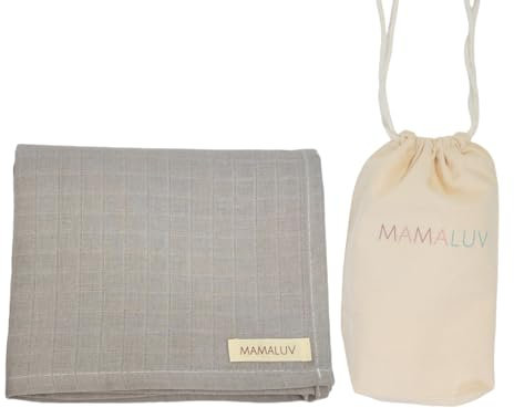 MAMALUV Musselin Swaddle für neugeborenes Baby, 100% Baumwolle Handmade Baby Swaddle Wrap, Soft & Gentle Swaddle Muslin für Empfindliche Babyhaut, Unisex, Greu,120X120 cm