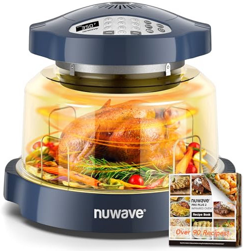 Nuwave Oven Pro Plus Luftfritteuse, Infrarot-Arbeitsplatte, fortschrittliche Konvektion 2025, kein Auftauen oder Vorheizen, Kochen frisch oder gefroren, langlebige Energiekuppel, 100 Voreinstellungen