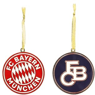 FC Bayern München Christbaumanhänger Christbaumschmuck I 2er Set I Rot I Fußball