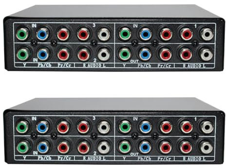 Ohewiiuk 2X RGB Component Switch Selektor 5 3-Wege YPBPR Kabel Komponente Switch AV Switcher für PS2 DVD Player TV
