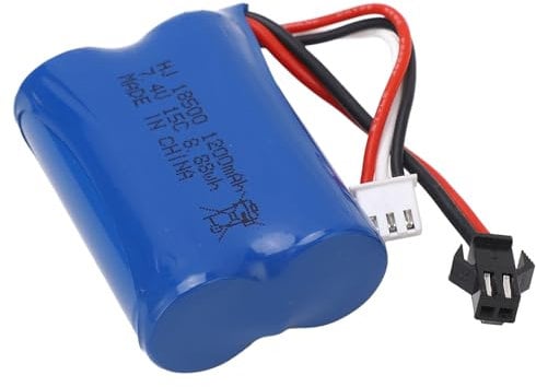 7.4V RC Car Battery 1200mAh LiPo Lithium Battery Lightweight Design with Overcharge for Remote Control Crawler Cars, SM 2P Plug