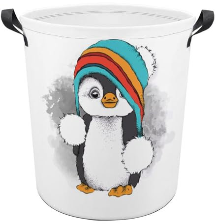 JZemdybill Wäschekorb Niedlicher Pinguin Wäschekorb Wäschekorb mit Griff