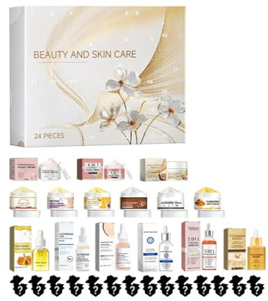 Serum Adventskalender 2024,Feuchtigkeitscreme,Skincare Adventskalender,Feuchtigkeitsspendend Und Pflegend,Weihnachts-Adventskalender 2024 SchöNheits-Hautpflege FüR Frauen (D01)