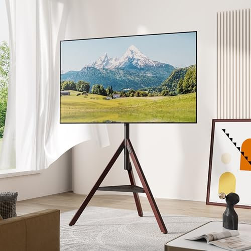 TV Stand for 32-75inch Screens, Tripod Easel TV Stand, Modern TV Floor Mount Swivel with Storage Fit Corner, Bedroom, Outdoor