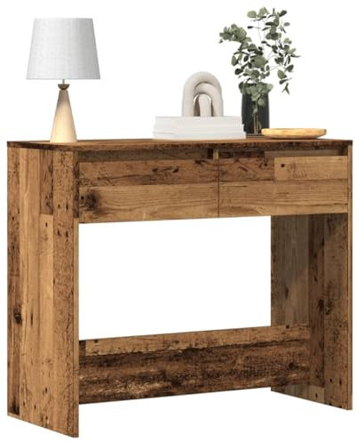 Gecheer Konsolentisch, Beistelltisch Flurtisch Holztisch Altholz-Optik 89x41x76,5 cm Holzwerkstoff for Wohnzimmer Eingangsbereich