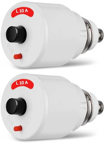 2 Stück Sicherungs Schraubautomat 10A (Sicherung für alte Elektroverteilung), Gewinde E27, L-Charakteristik, 230/400~240/415 (10A)