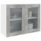HOMTAKIE Armario de cristal colgante gris hormigón 80x31x60 cm