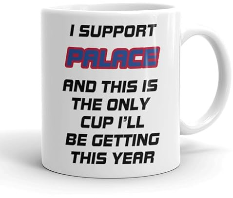 VIROSA Funny Football Mug – “This is the Only Cup I’ll Be Getting This Year” – Funny Gift for Palace Fans, Dad, Brother or Friend – 11oz Ceramic Coffee Cup – Birthday, Xmas, Father’s Day