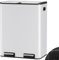 Clevich 60L Dual Kitchen Bin (2 x 30L) with Odor Control, Hands-Free Recycling Waste Bin,W/Wide Pedal, 2 Removable Built-in Buckets,Soft-Close Lid, Airtight Design, for Home Office (White)