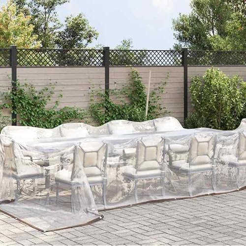 Lona transparente con ojales, 4 x 6 m, resistente al agua y al desgarro, ideal para jardín, camping y protección contra la lluvia, polietileno de alta calidad