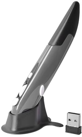 Plyisty Souris à Stylet de Poche Optique, Souris à Stylet sans Fil 2,4 GHz, 800/1200/1600 DPI Réglable, pour Ordinateur Portable et Ordinateur Portable (Grey)