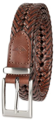 Dockers Men's Leather Braided Casual and Dress Belt,Tan Lace,36