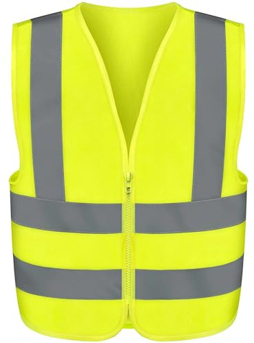 Neiko High Visibility Safety Vest ANSI Class 2, No Pocket, Neon Yellow, Large (L)