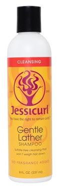 Jessicurl Sanftes Schaumshampoo, ohne Zusatz von Duftstoffen, 8 Fl oz. Reinigendes Shampoo für lockiges Haar, veganes, sulfatfreies Shampoo