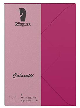 Rössler 220705546 - Coloretti Briefumschläge, 80 g/m², DIN C6, amarena, 5 Stück