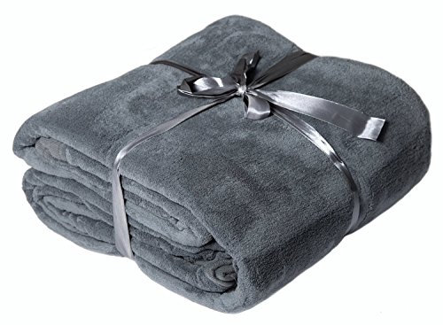 Hillfield® by Viva XL Microfaserdecke Kuscheldecke Tagesdecke, 150 x 200 cm / 220 x 240 cm (Grau, 240 x 220 cm)