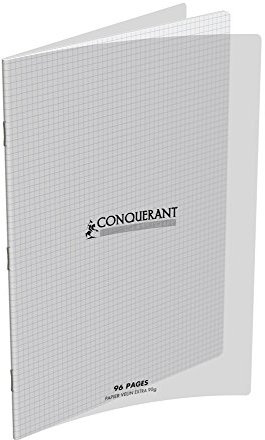 Conquérant 400009672 Cahier Petits carreaux 5 x 5 96 pages 24 x 32 cm Incolore