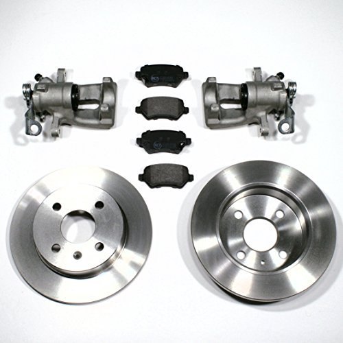 2 x Bremssattel/Bremszange für links + rechts + Bremsscheiben + Bremsbeläge hinten/Hinterachse